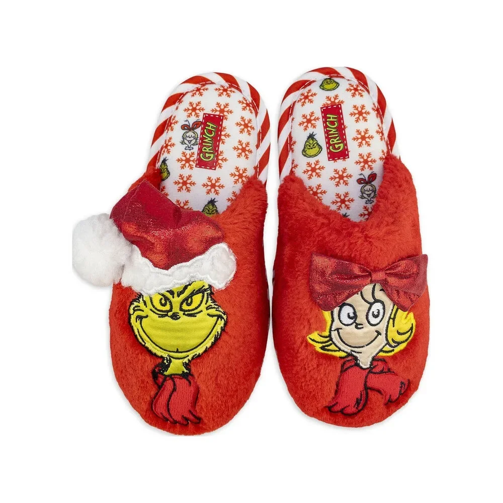 Dr. Seuss Family Grinch Children's Slippers, Red, 13-1